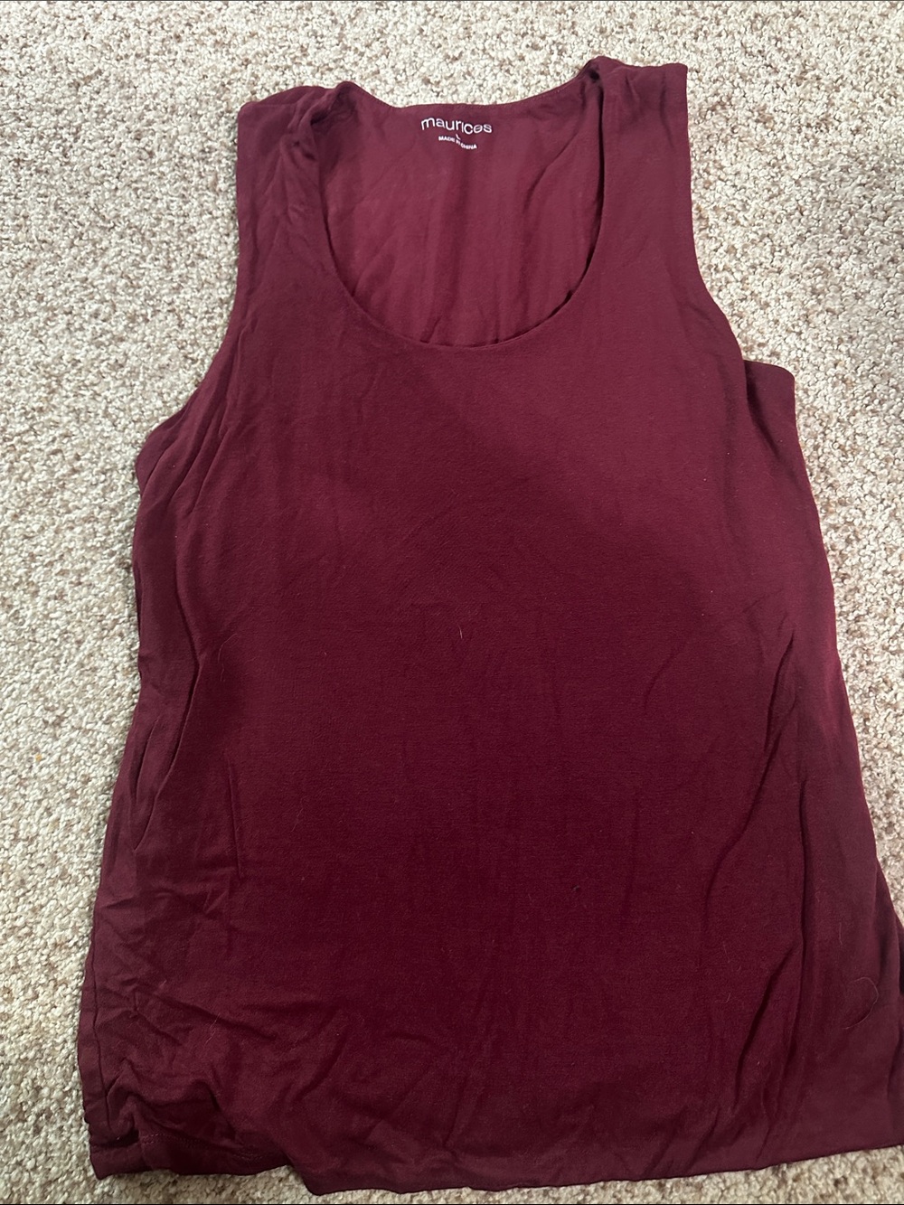 Maurices Deep Wine Scoop Neck Tank Double Layer!